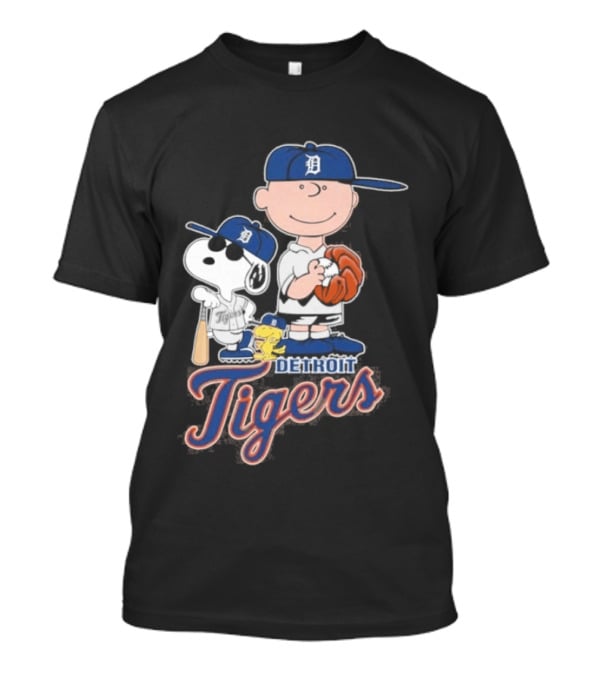 2026 Snoopy Charlie Brown Detroit Tigers Baseball T-Shirt