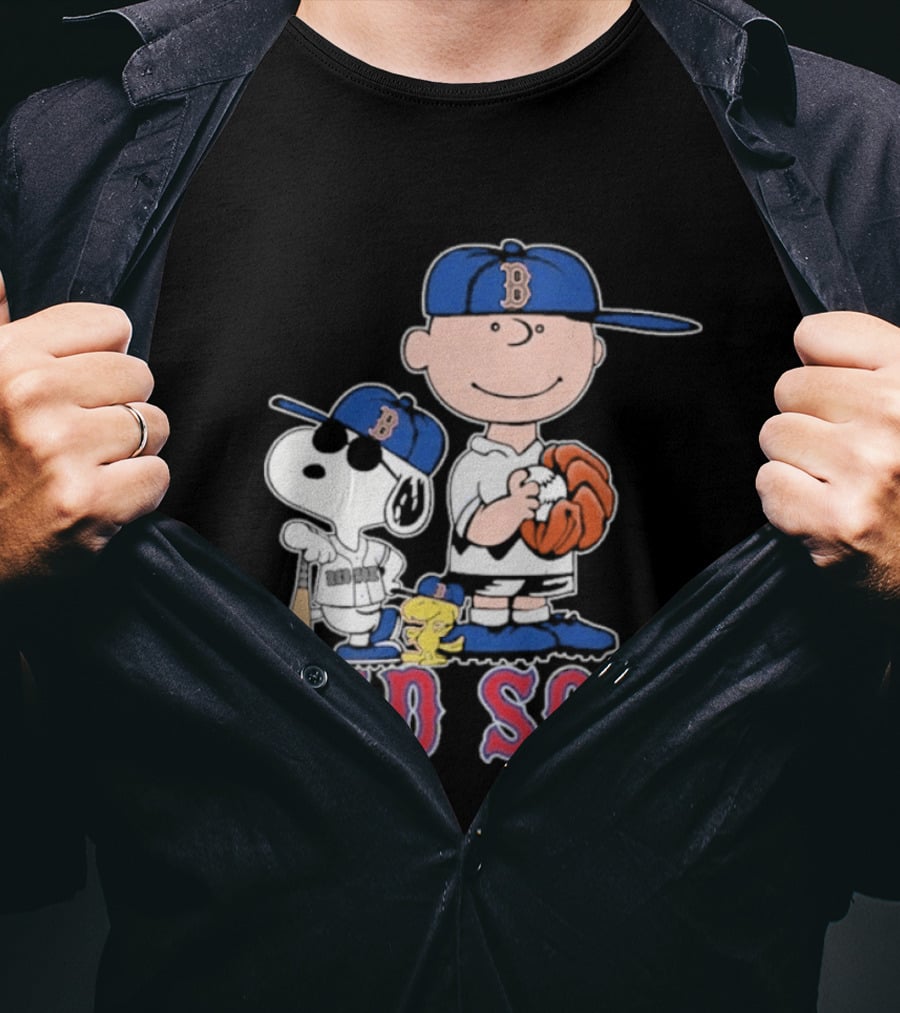 Snoopy Brown Red Sox Baseball Team 2026 T-Shirt