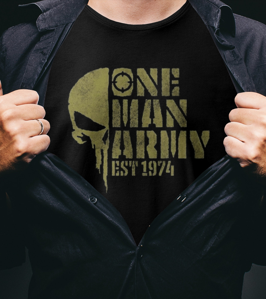 Marvel The Punisher One Man Army Est 1974 Skull T-Shirt