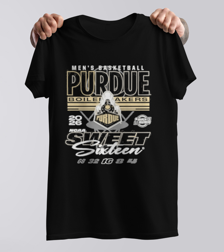 Men's Basketball Purdue Boilermakers Sweet Sixteen 2023 Boiler Up NCAA Team T-Shirt