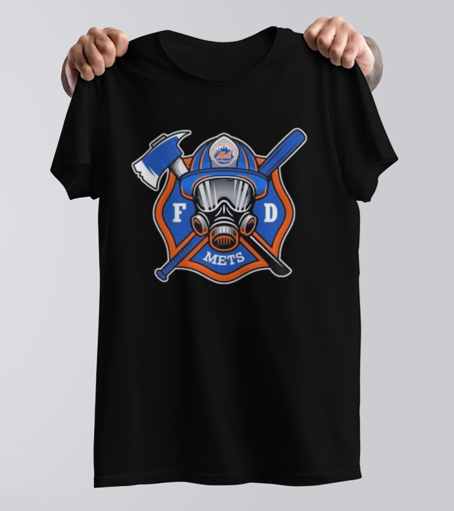 New York Mets Firefighter FD Helmet And Tools T-Shirt