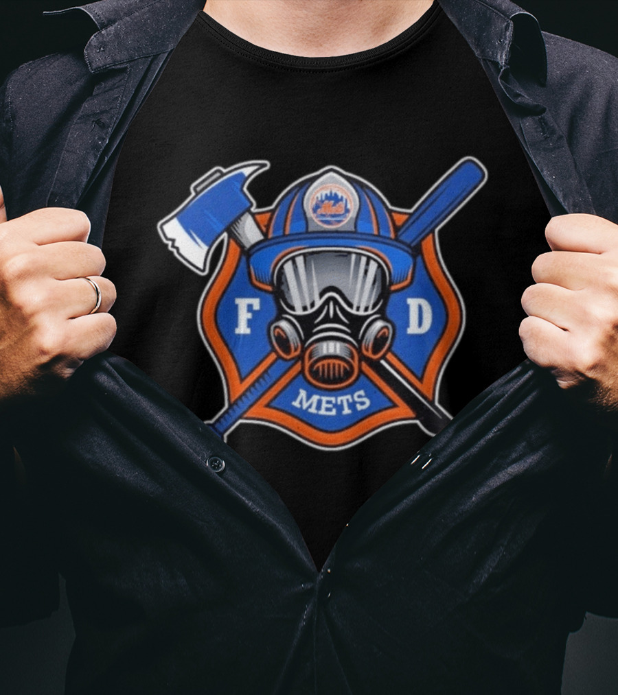 New York Mets Firefighter FD Helmet And Tools T-Shirt