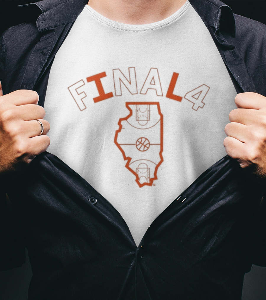 Final4 Illinois Map Baseball T-Shirt