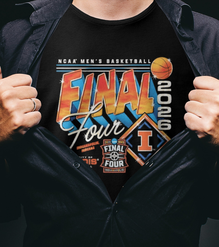 Illinois Fighting Illini NCAA Men's Basketball Final Four 2026 Indianapolis T-Shirt