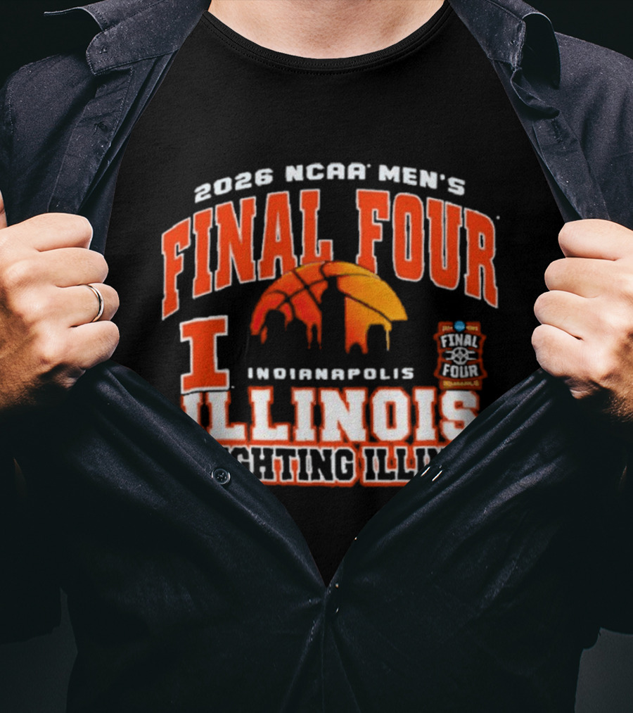 2026 NCAA Men's Final Four Indianapolis Illinois Fighting Illini Basketball T-Shirt