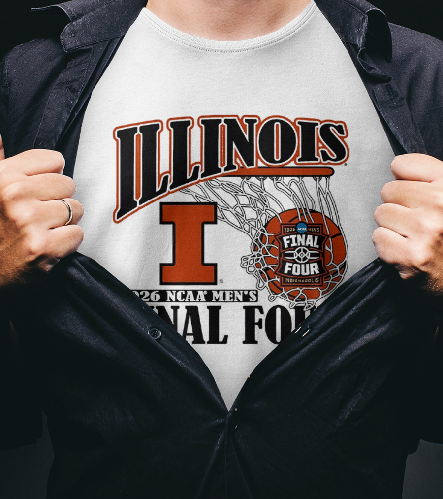 Illinois Fighting Illini Basketball NCAA Men's Final Four 2026 Indianapolis T-Shirt
