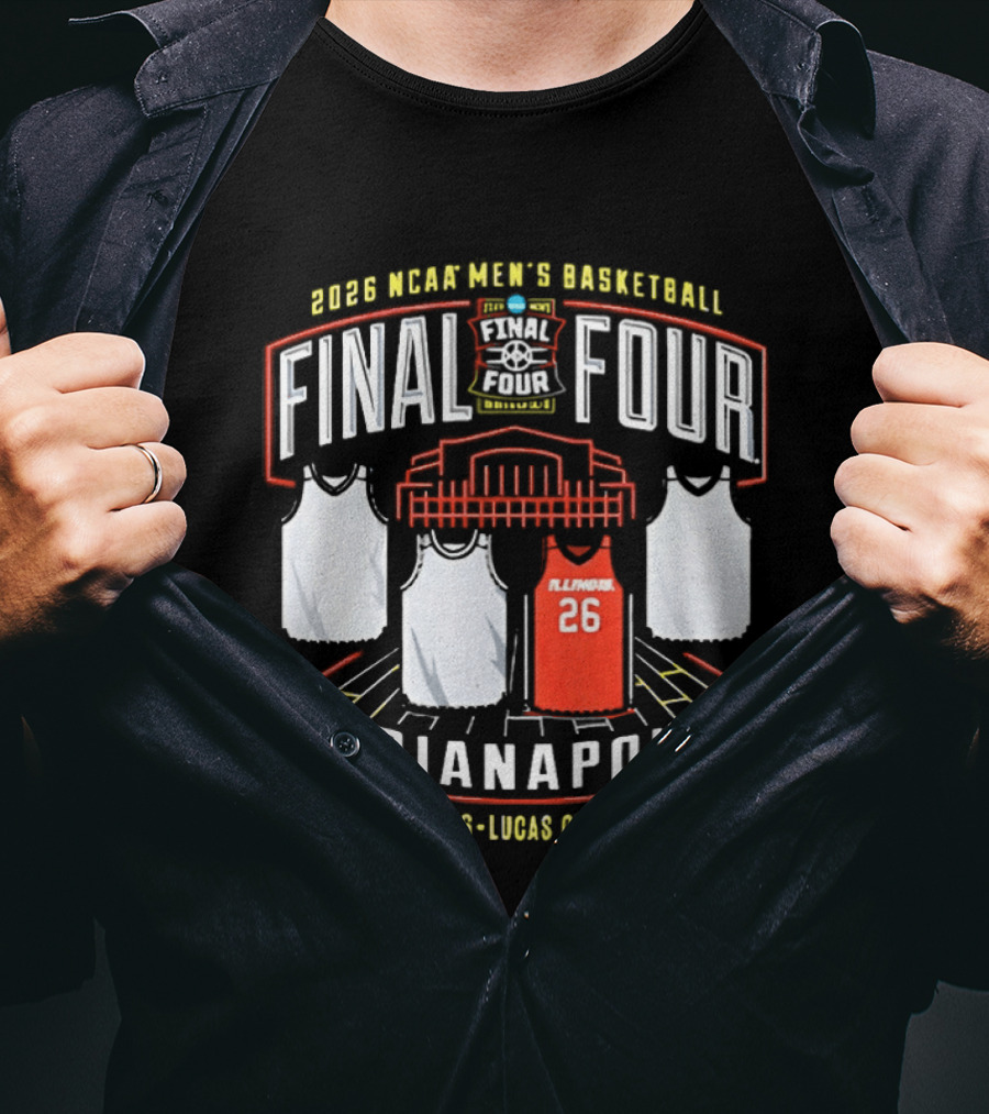 Illinois Fighting Illini NCAA Men's Basketball 2026 Final Four Indianapolis April 4 And 6 Lucas Oil Stadium T-Shirt