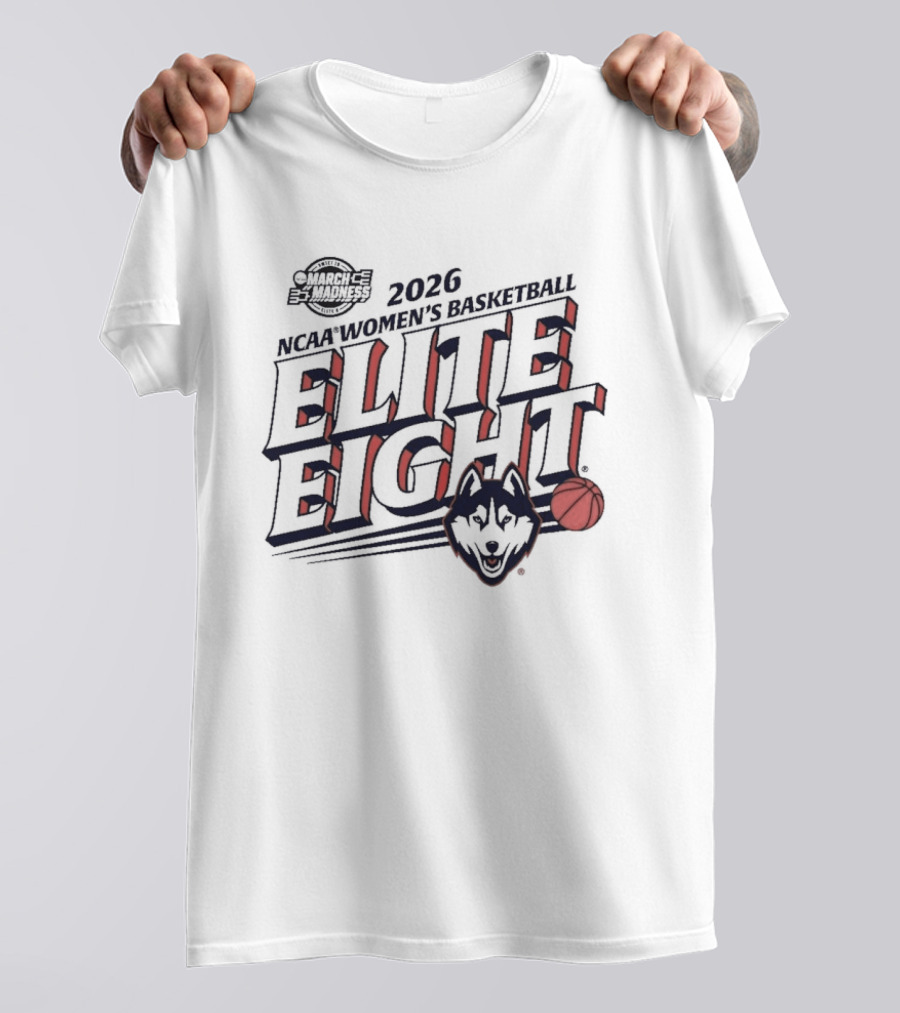 2026 NCAA Women's Basketball March Madness UConn Huskies Elite Eight T-Shirt
