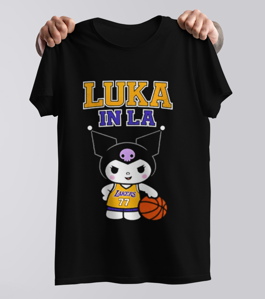 Kuromi Lakers Luka In LA #77 Basketball T-Shirt