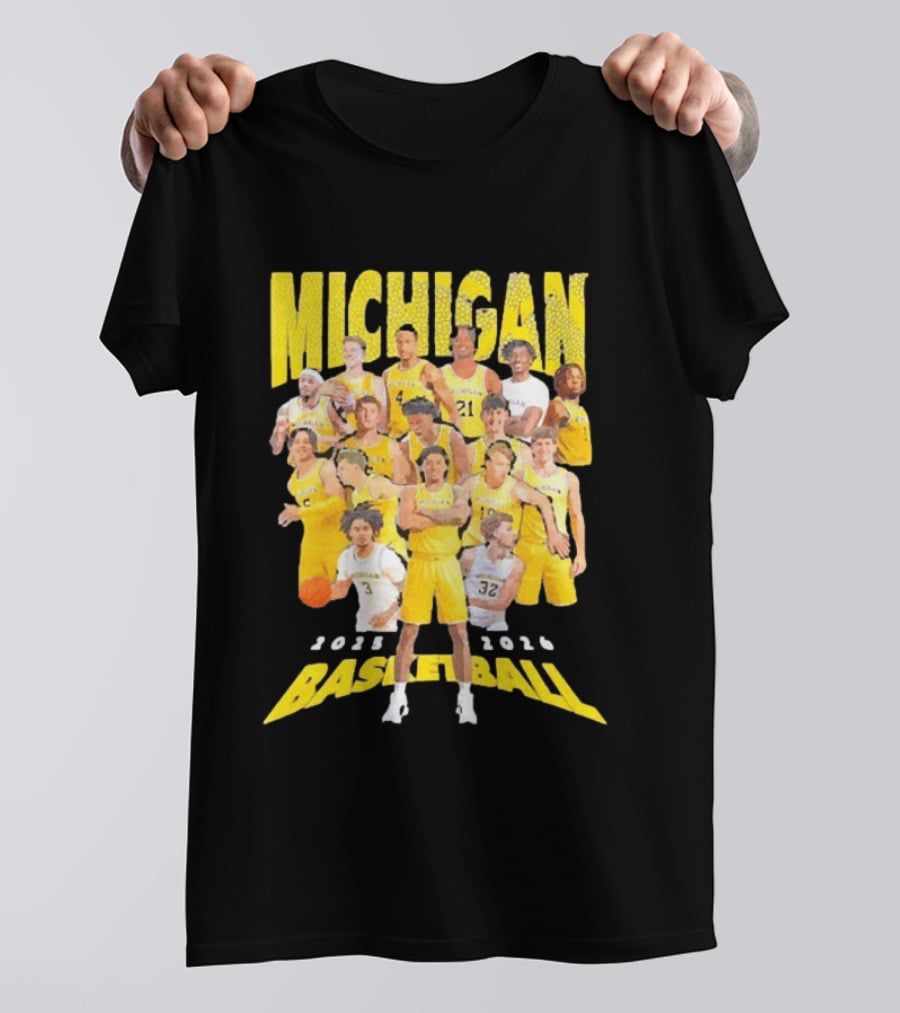 Michigan Wolverines 2025 2026 Basketball Team Members T-Shirt
