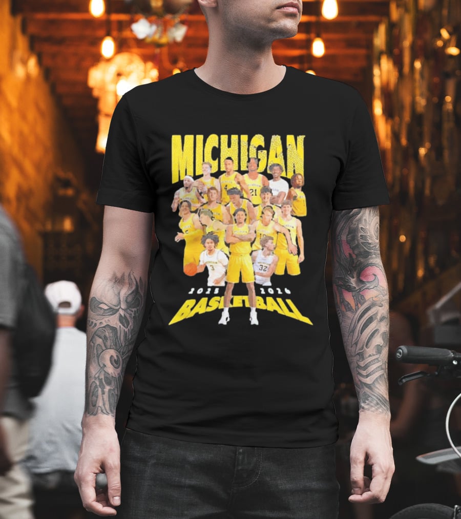 Michigan Wolverines 2025 2026 Basketball Team Members T-Shirt