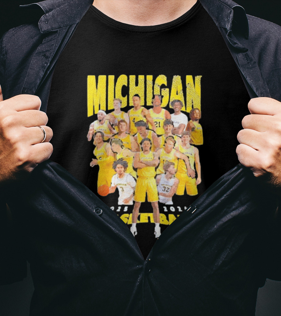 Michigan Wolverines 2025 2026 Basketball Team Members T-Shirt
