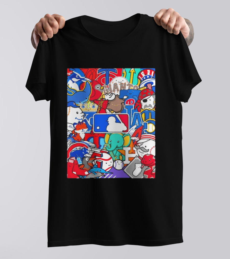 Happy Opening Day 2026 MLB Team Mascots Giants Royals Nationals Phillies Pirates T-Shirt