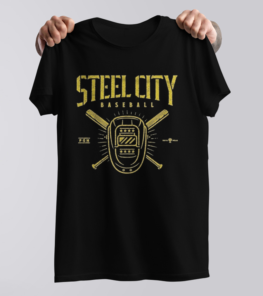 Steel City Baseball Welding Mask Crossed Bats 1933 T-Shirt