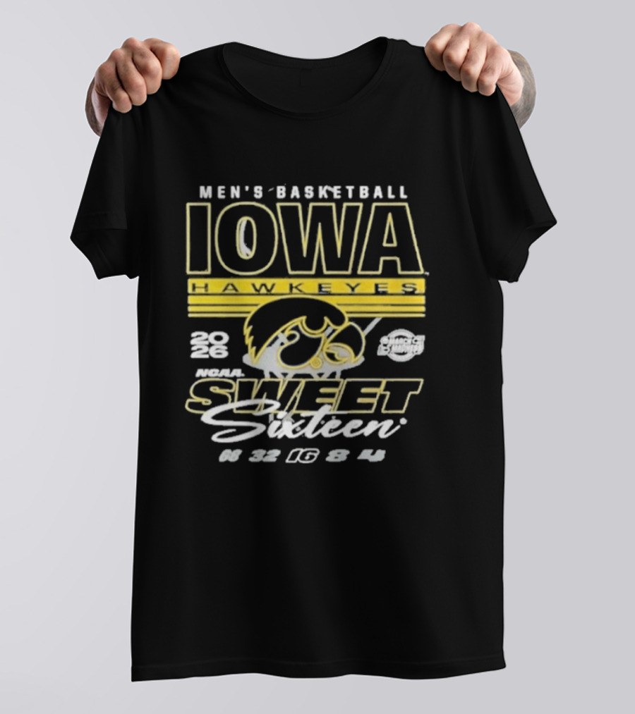 Iowa Hawkeyes Men's Basketball 2026 NCAA Sweet Sixteen March Madness 22 Tournament 16 Team Playoff T-Shirt