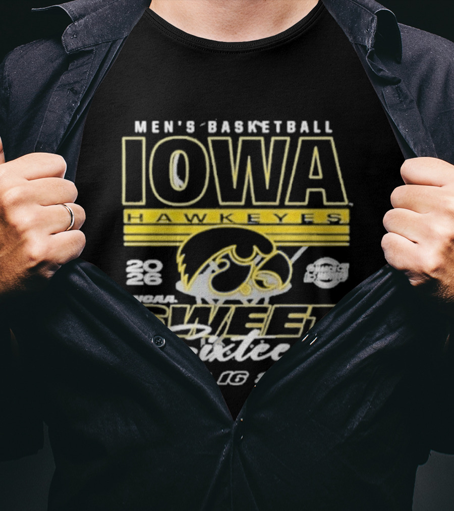 Iowa Hawkeyes Men's Basketball 2026 NCAA Sweet Sixteen March Madness 22 Tournament 16 Team Playoff T-Shirt