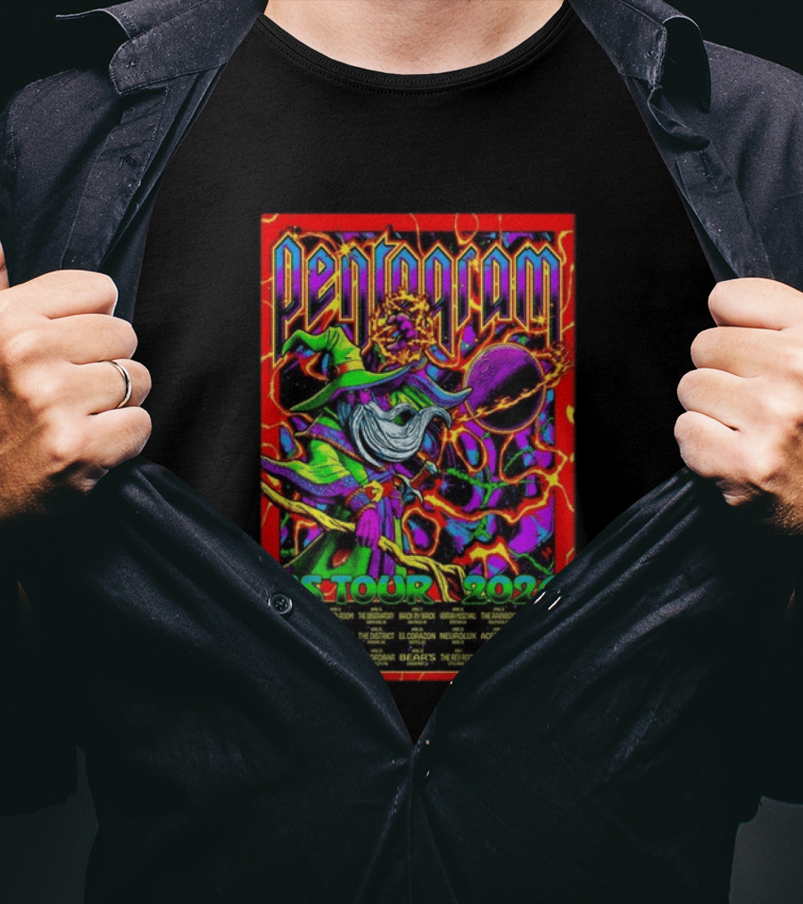 Pentagram US Tour 2026 Psychedelic Wizard T-Shirt