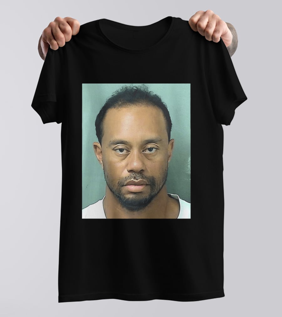 Tiger Woods Shot Palm Beach County Booking Photo T-Shirt