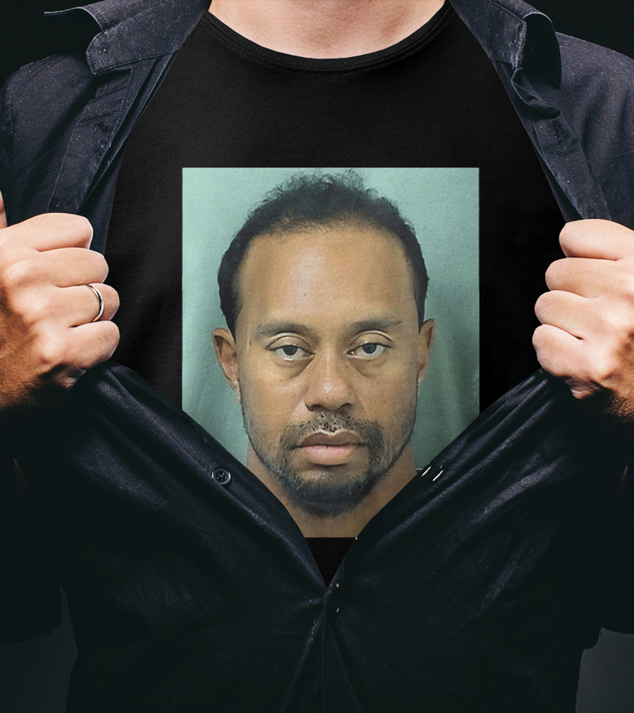 Tiger Woods Shot Palm Beach County Booking Photo T-Shirt