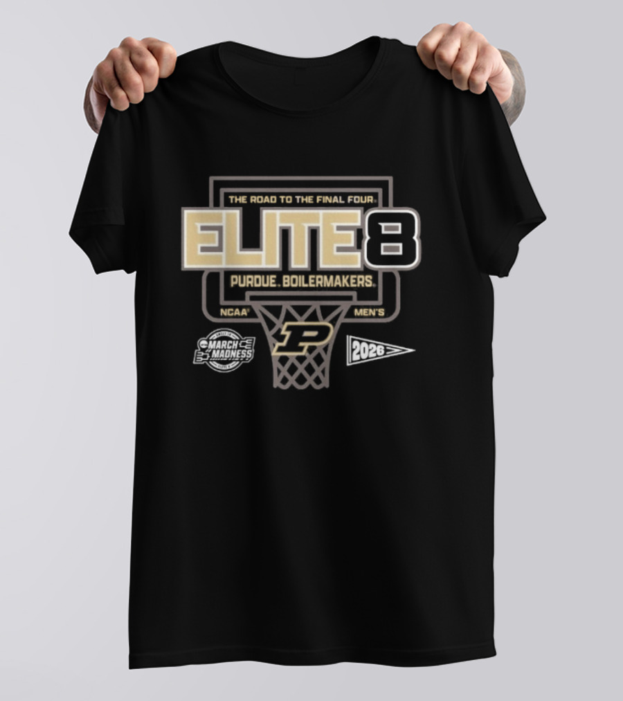 Purdue Boilermakers Men's Basketball 2026 Elite 8 Road To Final Four T-Shirt