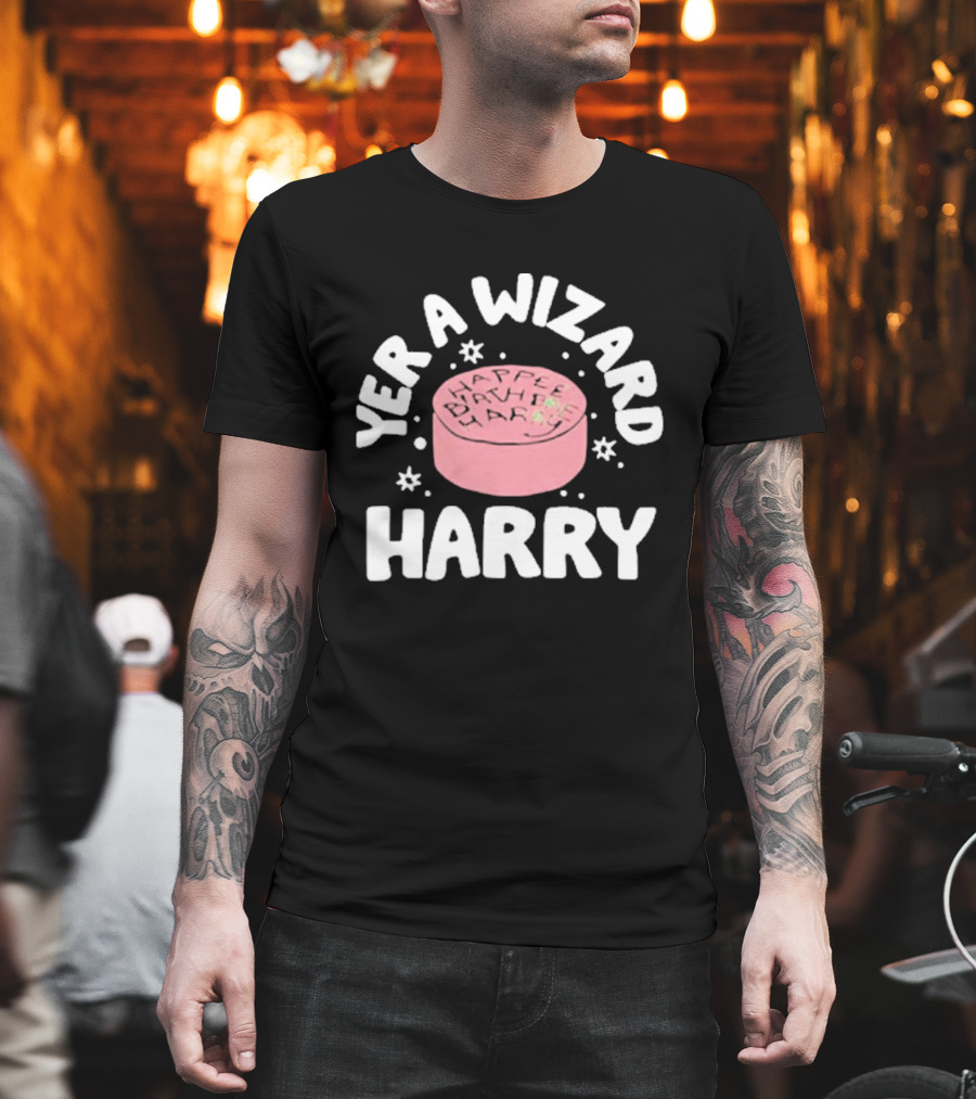 Yer A Wizard Harry Pink Starry Aesthetic Circle T-Shirt