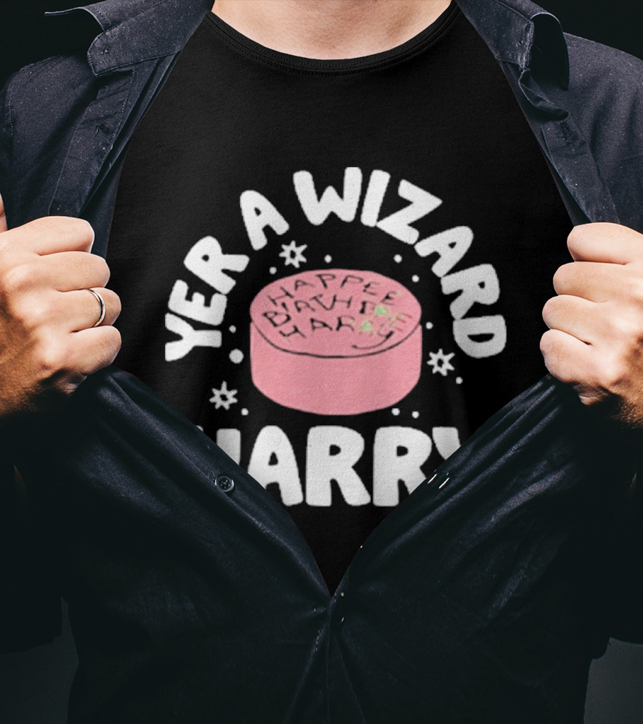 Yer A Wizard Harry Pink Starry Aesthetic Circle T-Shirt