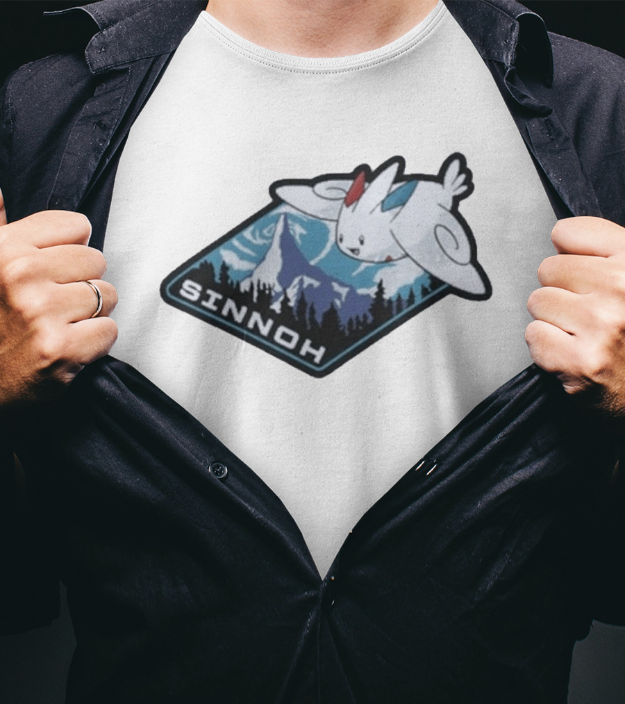 Sinnoh Togekiss Adventure With Mountains And Forest In Pokémon World T-Shirt