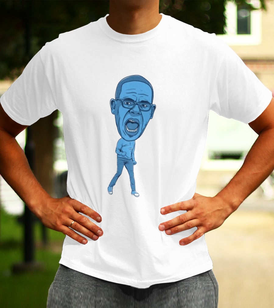 UNC Tar Heels Coach Hubert Davis Marching Fan T-Shirt