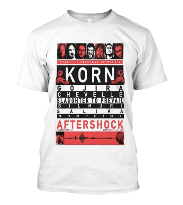 California Tour 2025 Korn Aftershock Festival October Event T-Shirt
