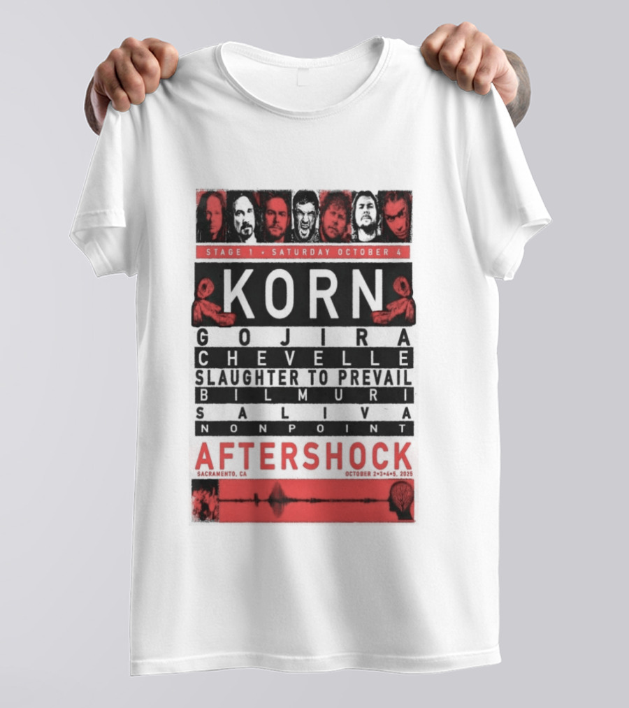 California Tour 2025 Korn Aftershock Festival October Event T-Shirt