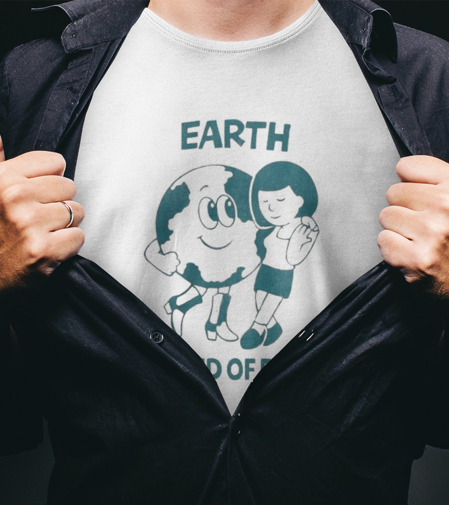 Earth My Kind Of Friend Cartoon Character And Girl Hugging T-Shirt