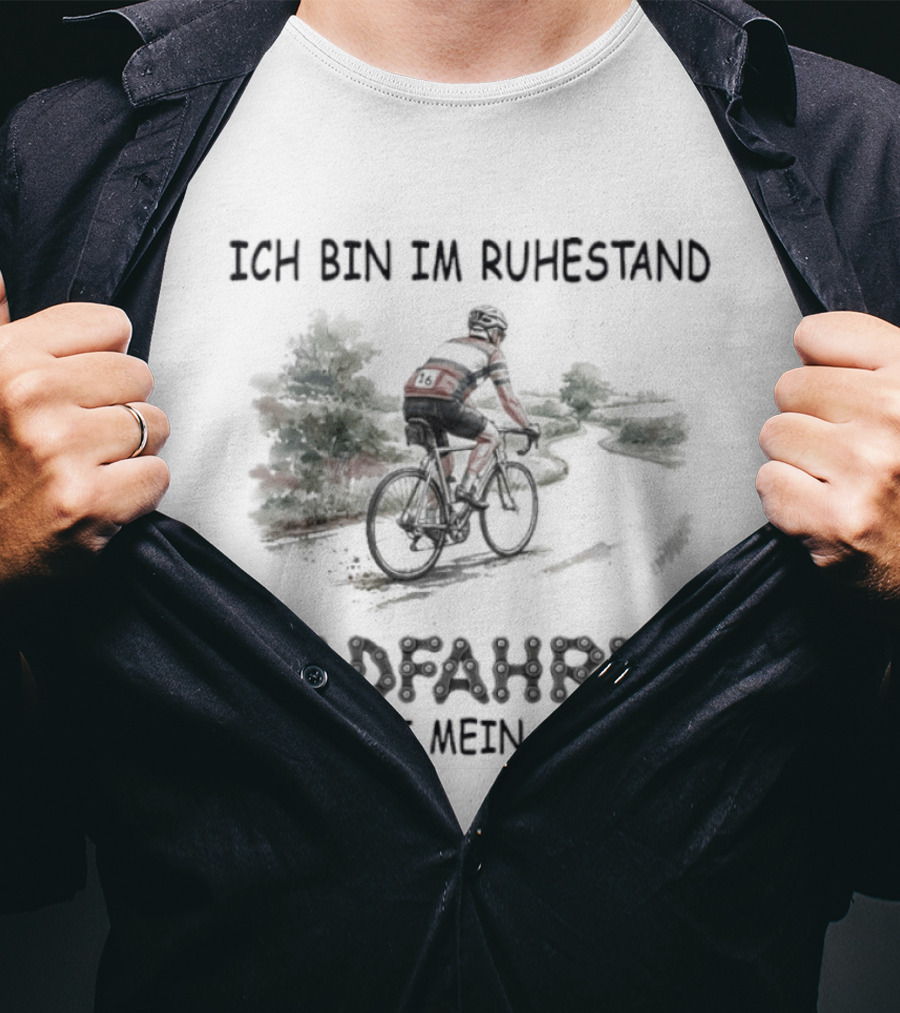 Ich Bin Im Ruhestand Radfahren Ist Mein Job Fahrrad Silhouette Ruhestandsgeschenk T-Shirt