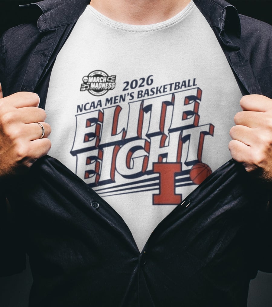 Illinois Fighting Illini NCAA Men's Basketball March Madness 2026 Elite Eight T-Shirt