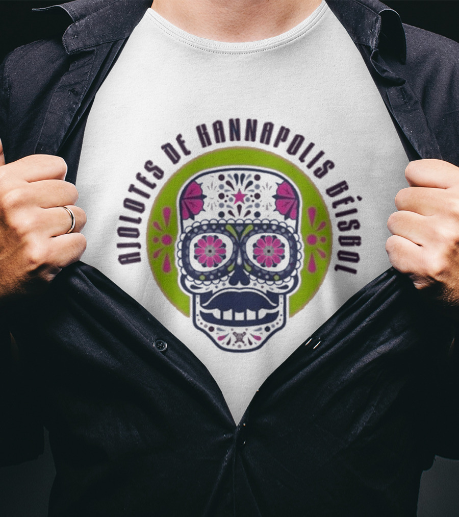 Riolotes De Kannapolis Béisbol Ajolotes Calavera Floral T-Shirt