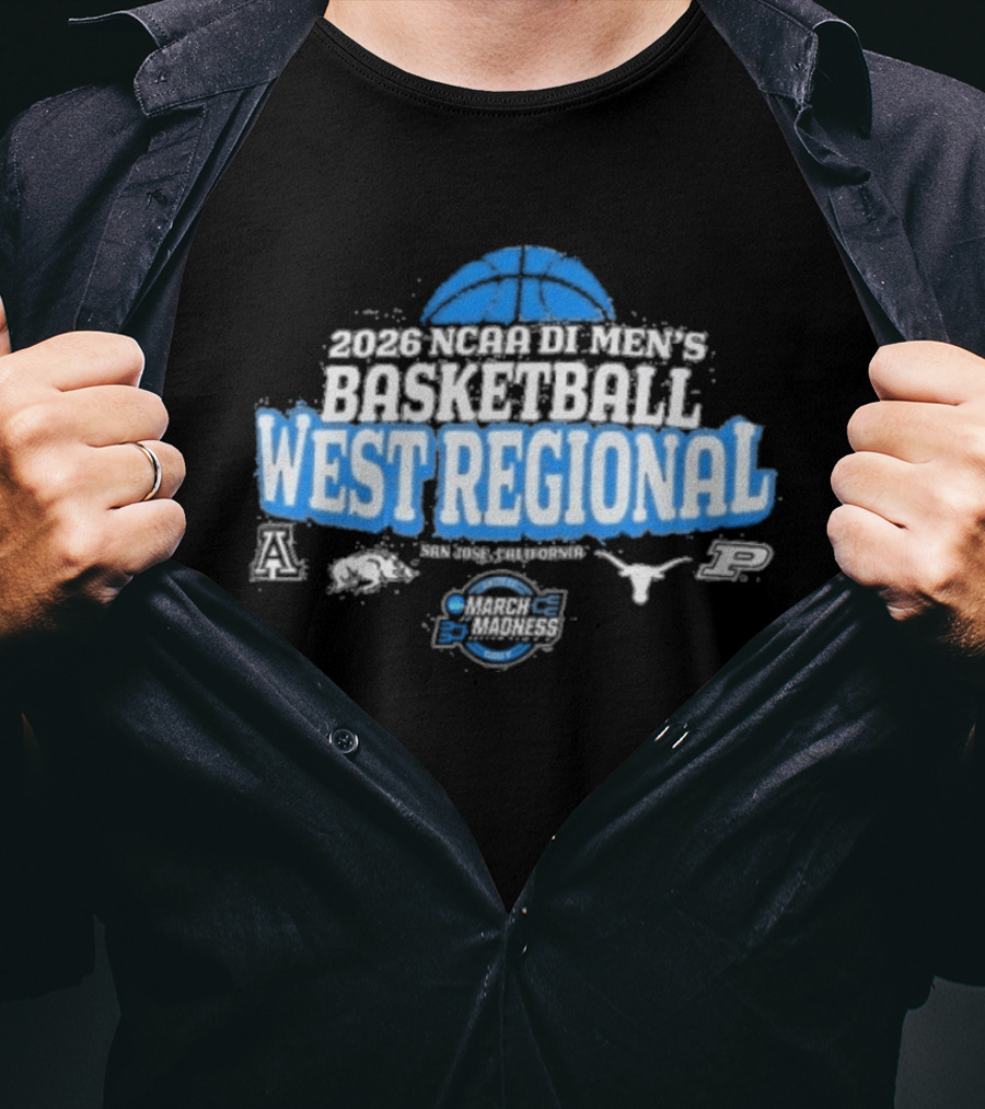 2026 NCAA DI Men's Basketball West Regional Tournament Sweet Sixteen San Jose CA T-Shirt