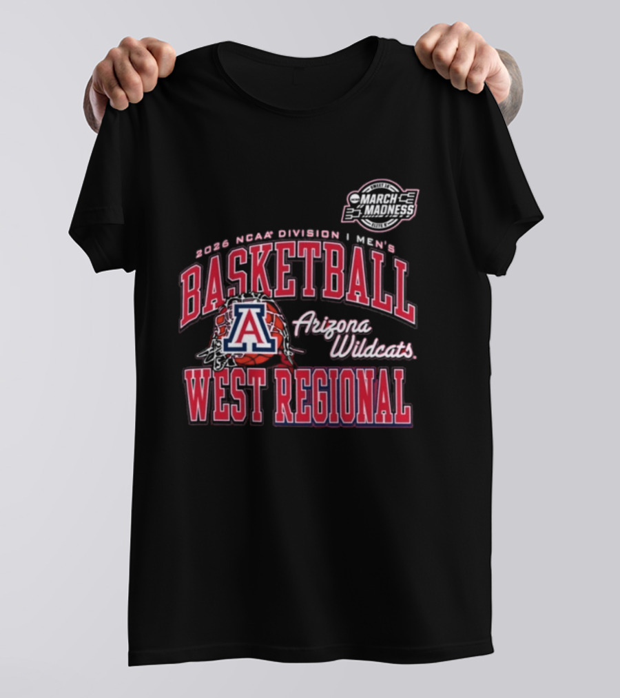 2026 NCAA Division I Men's Basketball Arizona Wildcats Sweet 16 West Regional March Madness T-Shirt