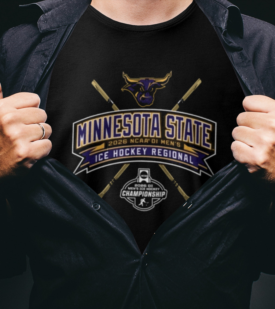 Minnesota State Mavericks 2026 NCAA DI Men's Ice Hockey Regional Championship Event T-Shirt