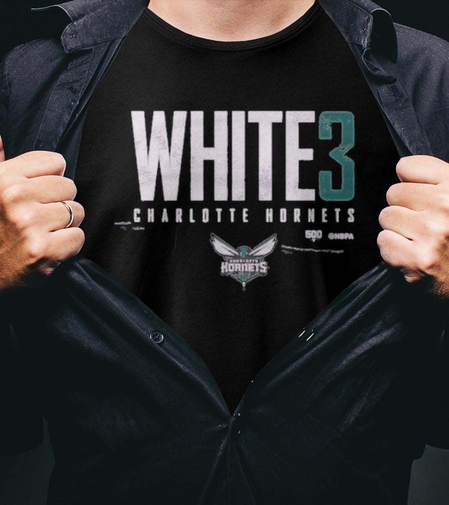 WHITE 3 Charlotte Hornets WHT T-Shirt