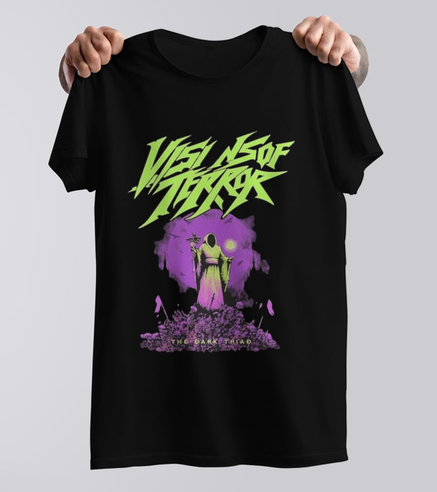 Visions Of Terror The Dark Triad Hooded Figure Symbolism T-Shirt