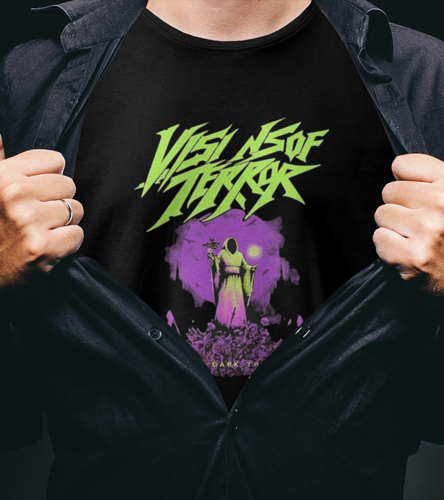 Visions Of Terror The Dark Triad Hooded Figure Symbolism T-Shirt