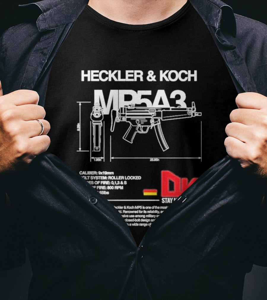 Heckler & Koch Mp5a3 Dk Sei Germany Dirty Kid T-Shirt