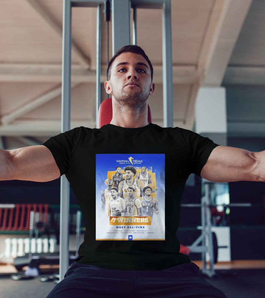 Wayman Tisdale Freshman Of The Year Award Duke Blue Devils 7 Winners Most All Time T-Shirt