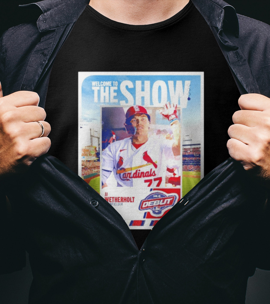 Welcome To The Show JJ Wetherholt St. Louis Cardinals MLB Debut 77 Topps 26 Infielder T-Shirt