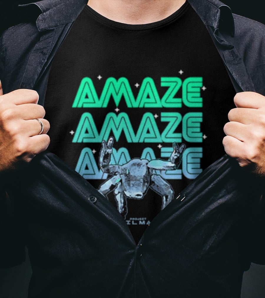 Amaze Amaze Amaze Project Hail Mary Rocky Alien Neon T-Shirt