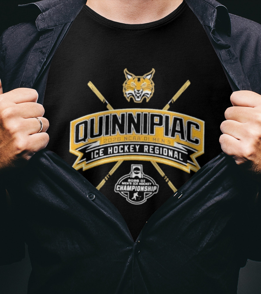 Quinnipiac Bobcats 2026 NCAA DI Men's Ice Hockey Regional Championship T-Shirt