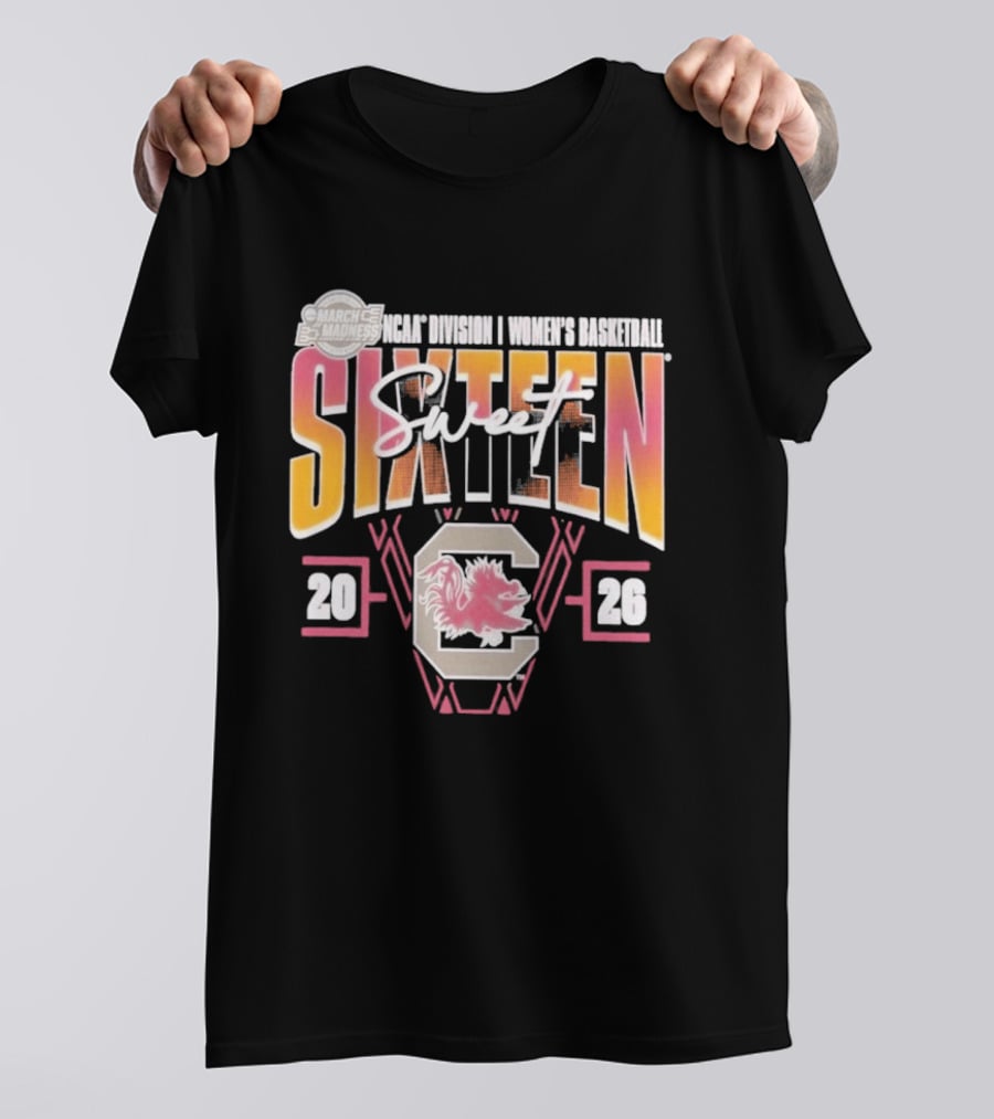 March Madness 2026 Sweet Sixteen South Carolina Gamecocks Women's Basketball Tournament T-Shirt