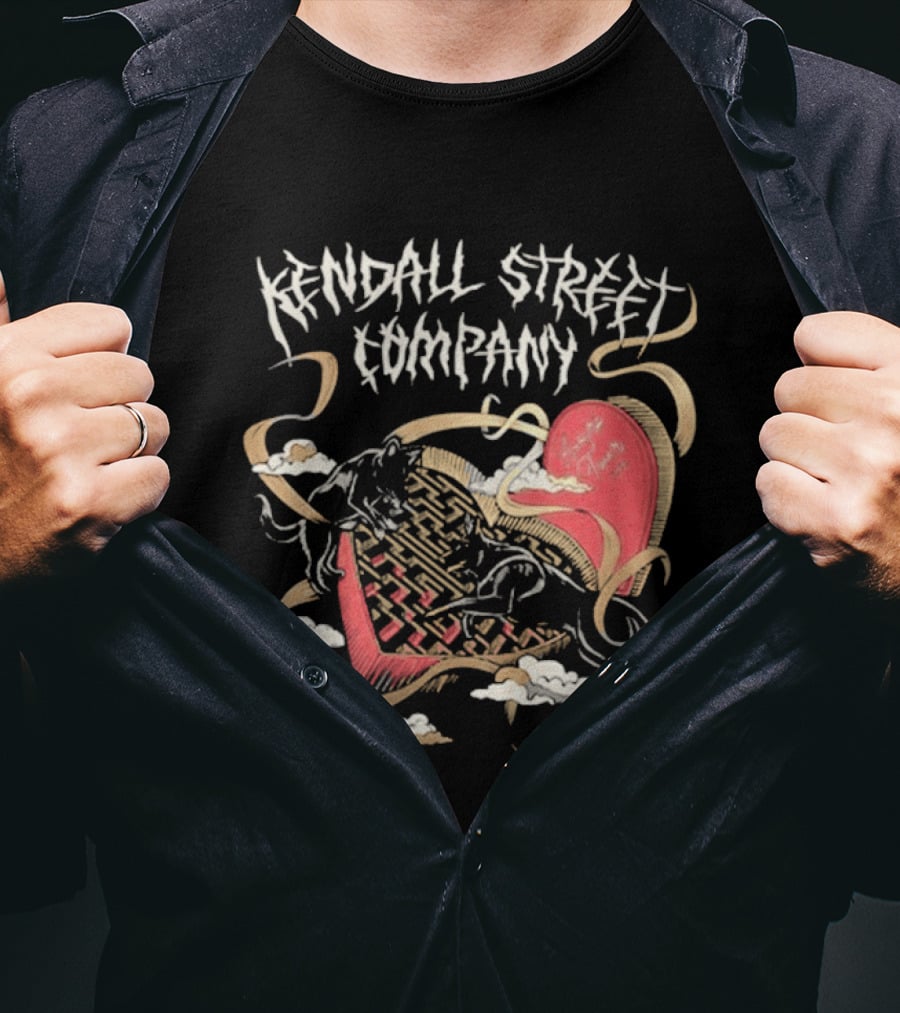 Kendall Street Company Lovers Tour 2026 Surreal Heart And Scrolling Ribbon T-Shirt