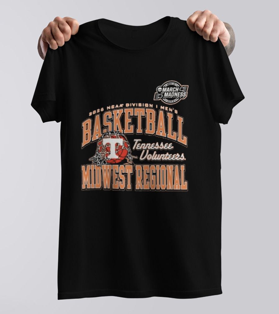 2026 NCAA Division I Men's Basketball Tennessee Volunteers Midwest Regional T-Shirt
