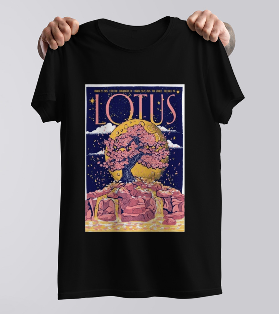 Lotus March 27 2026 Washington DC 930 Club Cherry Blossom Moon Tour T-Shirt