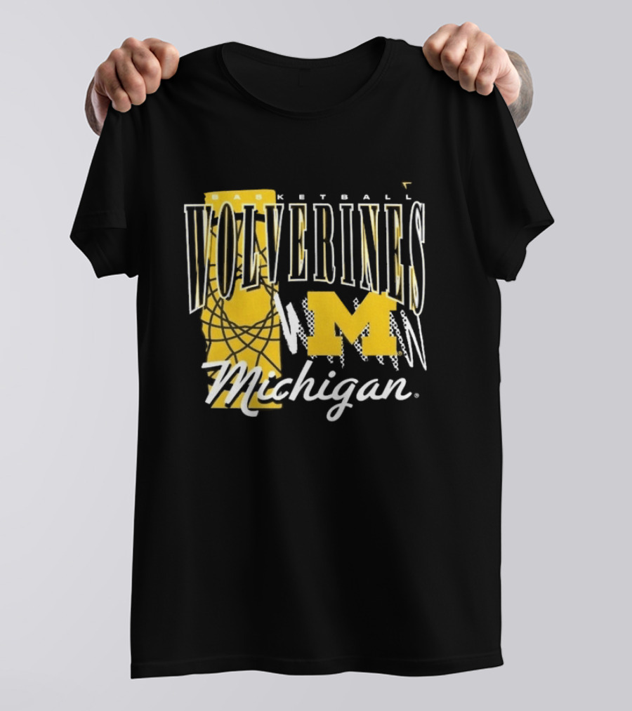 Michigan Wolverines Basketball M Logo March Madness Fan Gear T-Shirt